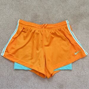 NWOT Nike Y2K Retro Tempo Orange & Blue Brief Lined Nike Dri-Fit Running Shorts
